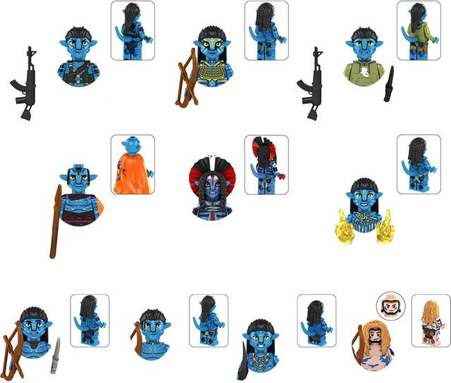 Disney Avatar Blaue Mini-Bausteine, 10-teiliges Set - Bild 1
