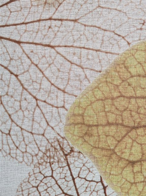 Heine Home Dekostore mit floralem Muster in Offwhite-Natur, semi-transparent, 100% Polyester mit Ösen - Bild 1