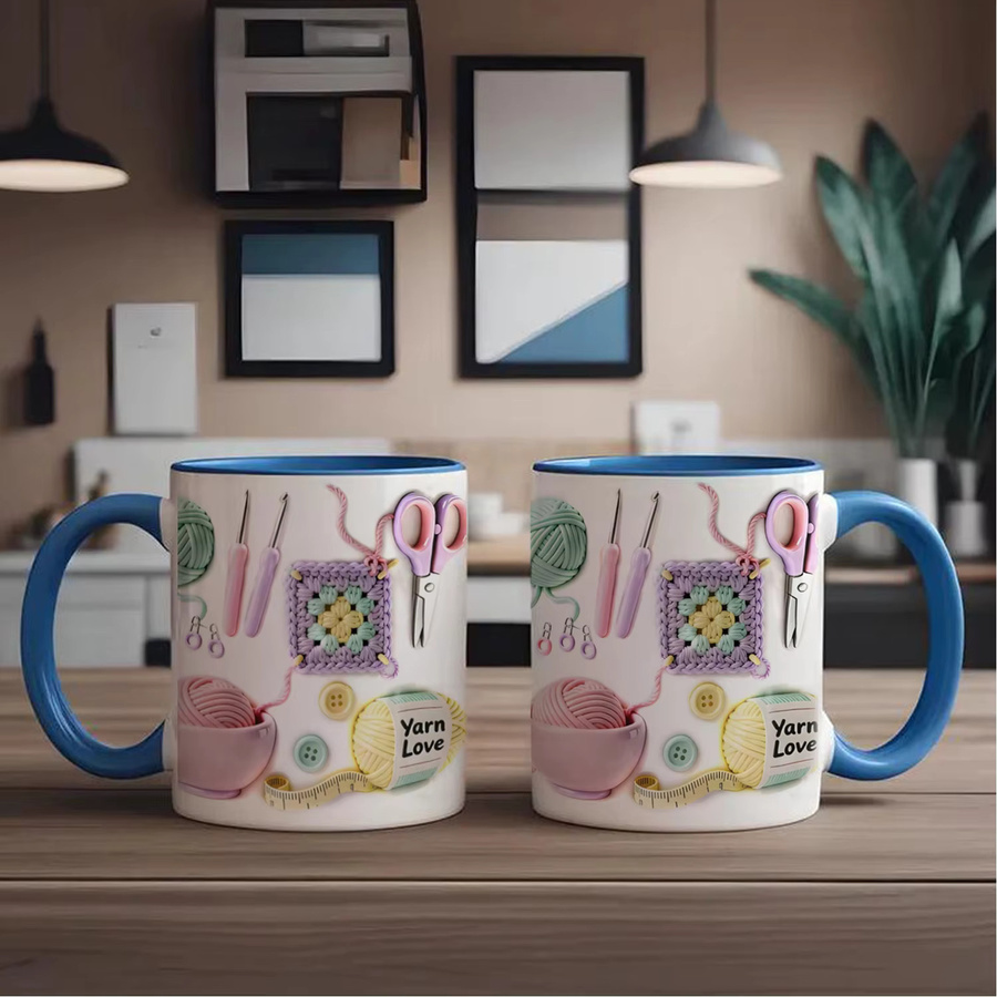 Personalisierte Kaffeetasse aus Keramik mit Gravur für Textilkünstler und Strickbegeisterte - Bild 1