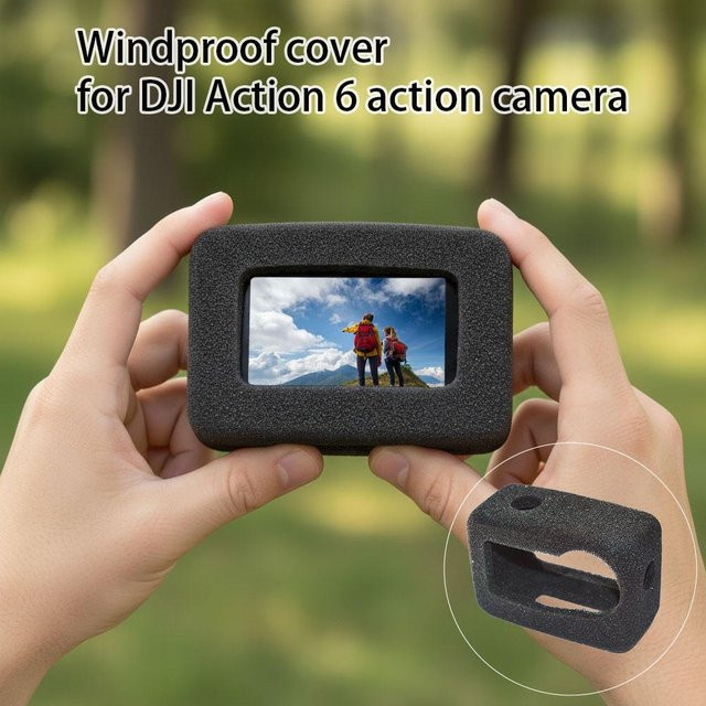DJI Action 6 Windschutzabdeckung aus Schwamm in Schwarz - Bild 1