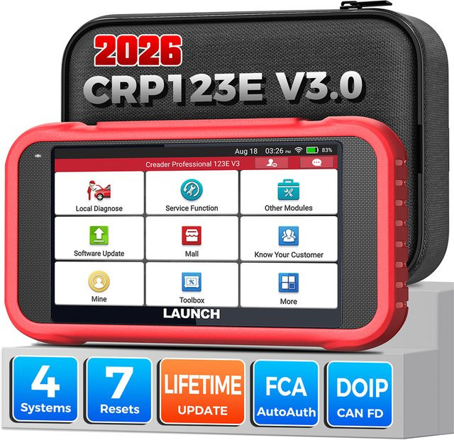 LAUNCH X431 CRP123E V3.0 OBD2-Scanner für Motor-, ABS-, SRS- und AT-Systemdiagnose mit 7 Reset-Funktionen - Bild 1