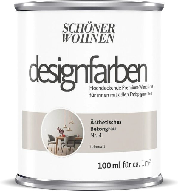 Schöner Wohnen Designfarbe Holz in Ästhetisches Betongrau, 100 ml - Bild 1