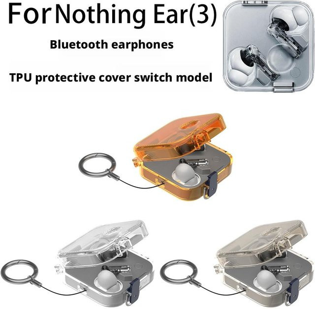 Nothing Ear(3) Bluetooth-Kopfhörer TPU-Schutzhülle mit Schalterverriegelung in Transparent - Bild 1