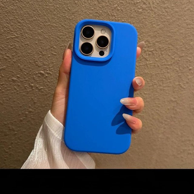 Silikon Schutzhülle im Bonbon-Design für Apple iPhone 16 15 14 13 12 11 Pro Max Plus mit Kamera-Steuerungsknopf in Blau - Bild 1