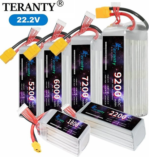 TERFPV 6S LiPo Akku 22,2 V 1800 mAh für RC Flugzeug, Quadrocopter und Drohnen - Bild 1