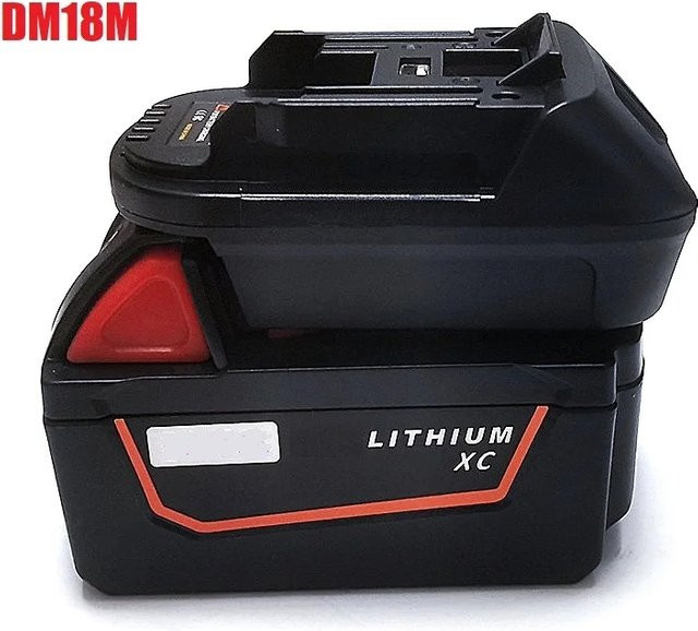 Batterie Konverter Adapter für Milwaukee und Makita 20V bis 18V Li-Ionen Werkzeug Adapter, Schwarz - Bild 1