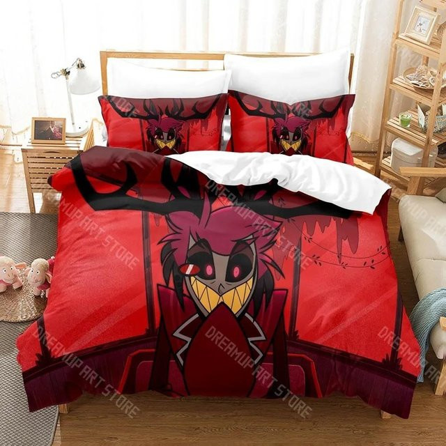 Hazbin Hotel Bettwäsche Set mit Motiv, Rot, B/H: 172 x 218 cm - Bild 1