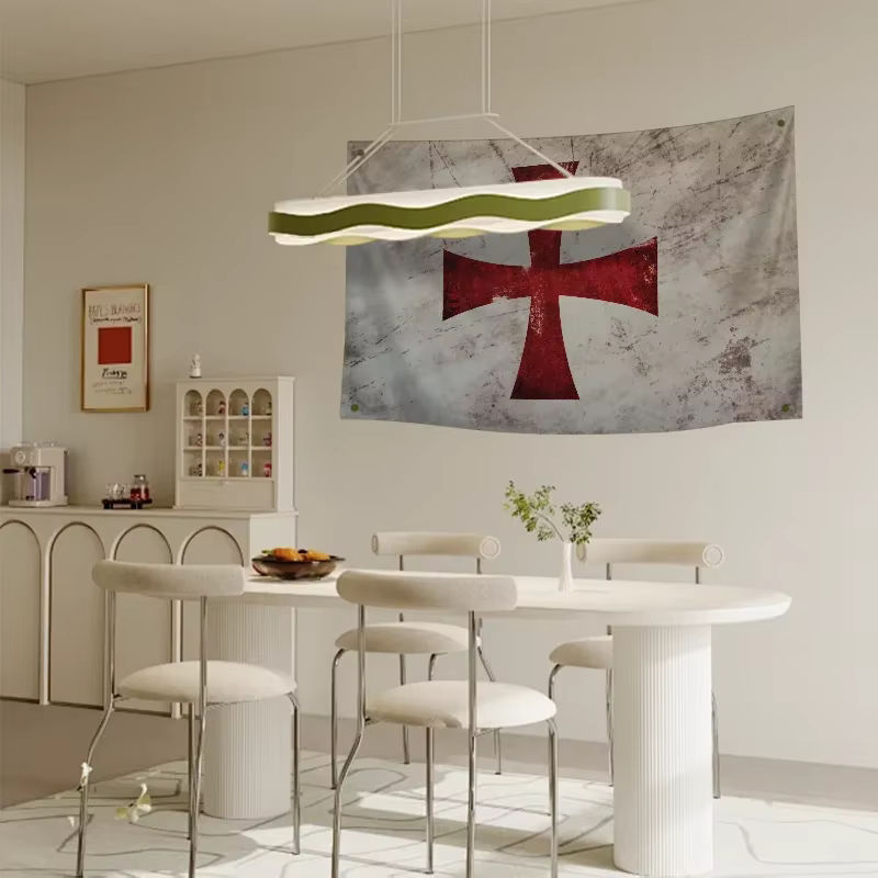 Dekorative Jerusalem Kreuz Flagge im Vintage-Design aus Textil, mehrfarbig, B/H: 90 x 60 cm - Bild 6