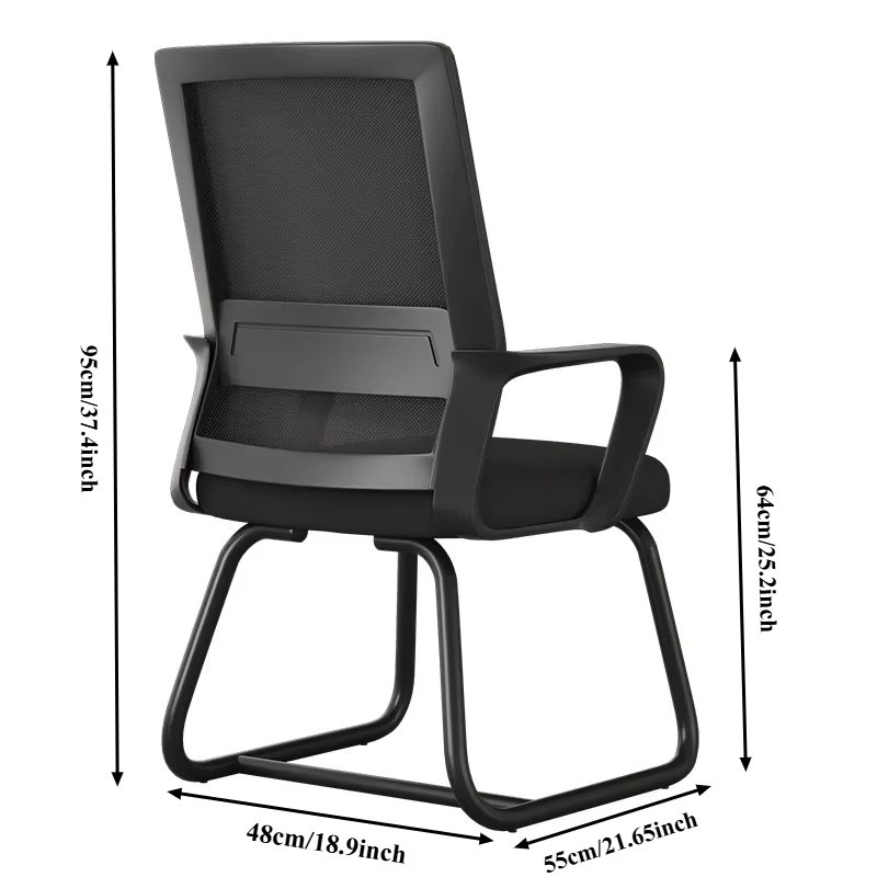 Ergonomischer Computerstuhl von LIUSHADUOLA in Schwarz mit Netzstoff und Metallgestell - Bild 2