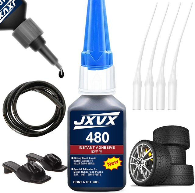 JXVX Schwarzer Sekundenkleber Cyanacrylat-Flüssigklebstoff, 20 g - Bild 1