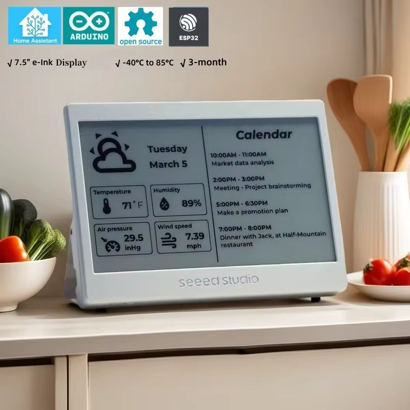 Seeed Studio XIAO ESP32 ePaper Panel 7,5-Zoll E-Ink-Display mit wiederaufladbarem Akku in Weiß - Bild 3