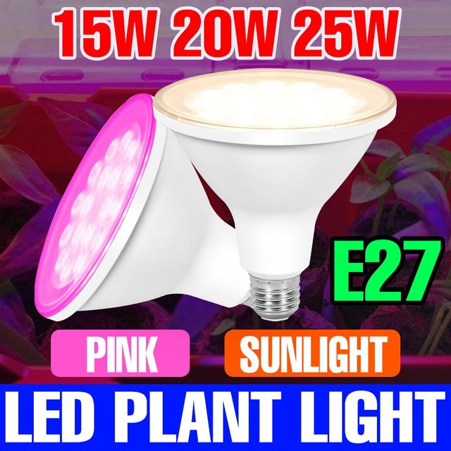 CanLing 25W LED Vollspektrum Pflanzenlampe E27 für Indoor Hydrokultur und Anbau, Weiß - Bild 1