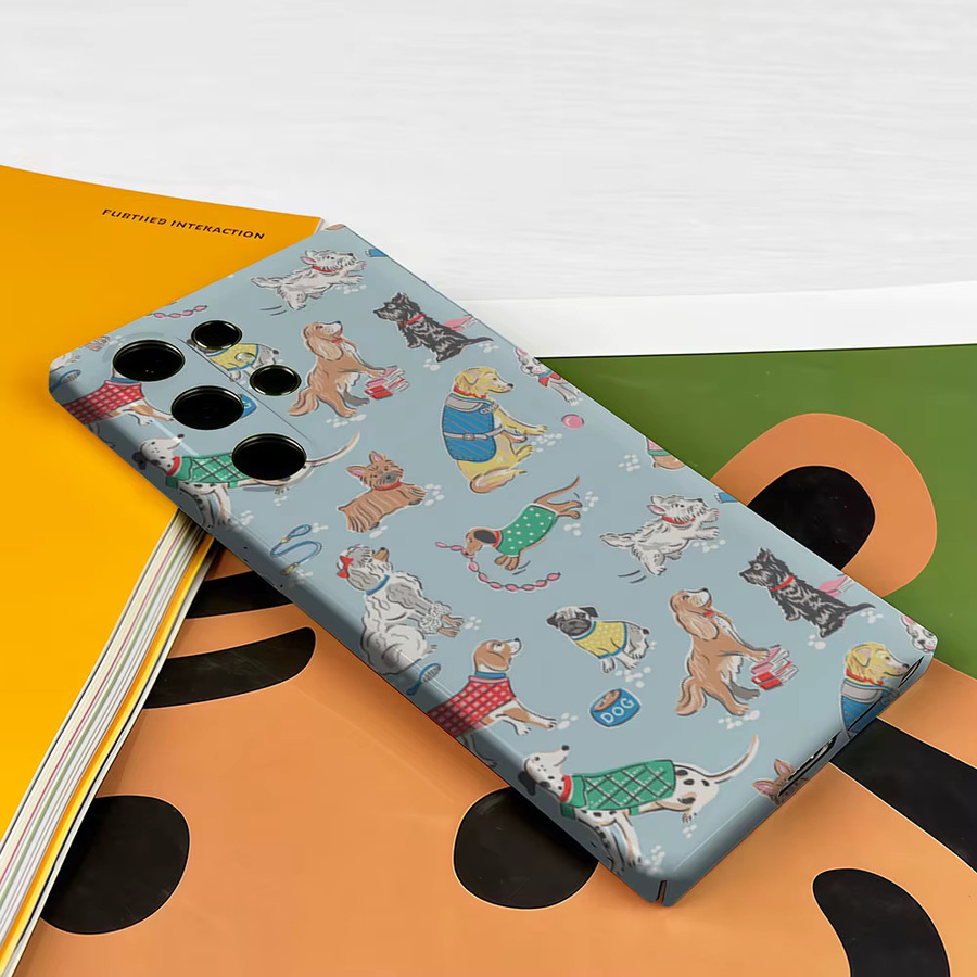 Aurbe Handyhülle mit niedlichem Hundemotiv für Samsung Galaxy S26 S25 S24 S23 Ultra Plus HD Hardcase mit doppellagiger Schutzfolie - Bild 3
