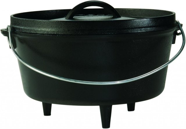 Lodge Logic Dutch Oven CAMP aus Gusseisen mit Deckel, Schwarz, 47 Liter - Bild 1