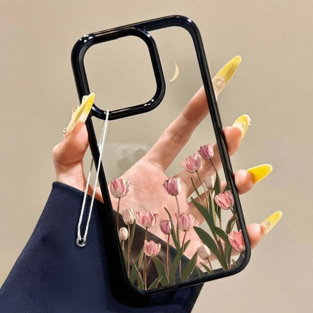 Luxus Blumen Handyhülle aus Acryl für Apple iPhone 17 Pro Max, 16 Pro Max, 15 Pro Max, 14 Pro Max, 13 Pro Max, 12 Pro Max und iPhone 11/13/14/15/16/17 Modelle - Bild 1