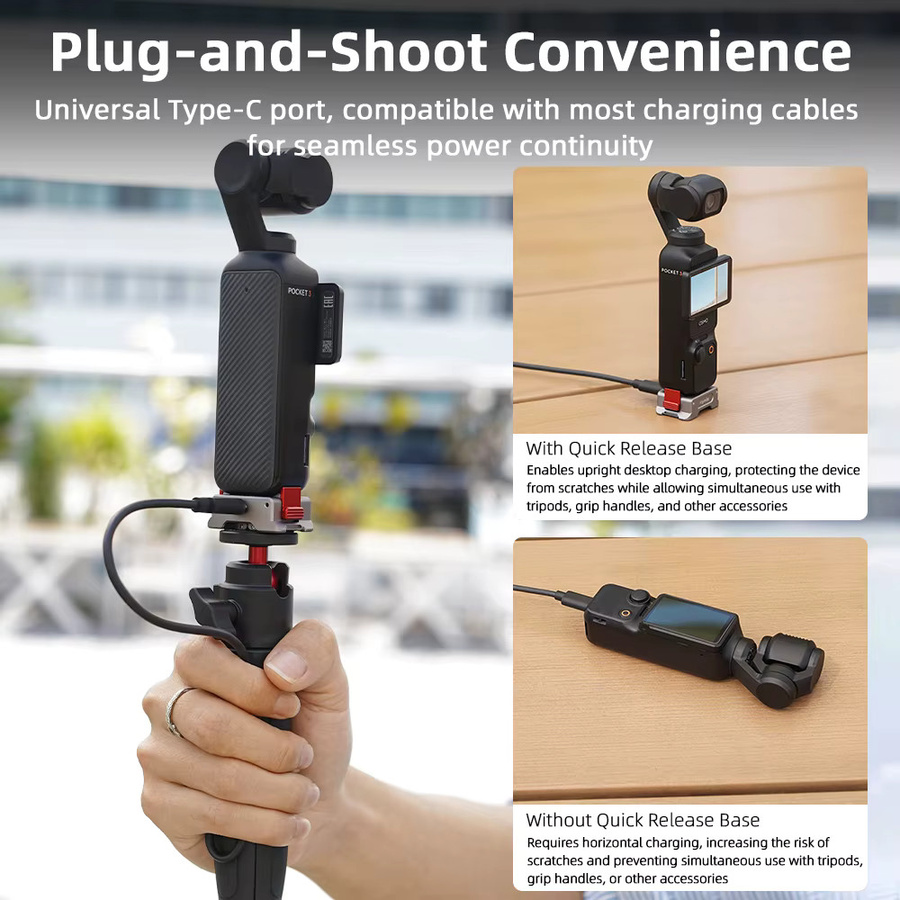 Flymile Multifunktions-Ladestation und aufrechter Schnellwechseladapter für DJI OSMO Pocket 3 und DJI OSMO Pocket 4 Kamera-Zubehör - Bild 5