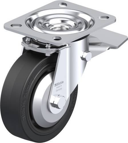 Blickle L-POEV 100G-ST-FA Lenkrolle mit Feststeller in Schwarz und Grau, Rad-Durchmesser: 100 mm, Tragfähigkeit: 200 kg - Bild 1