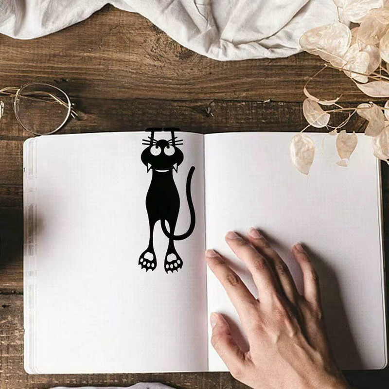 Kreatives 3D Katzen Lesezeichen aus Kunststoff in Schwarz für Büro und Schule - Bild 5