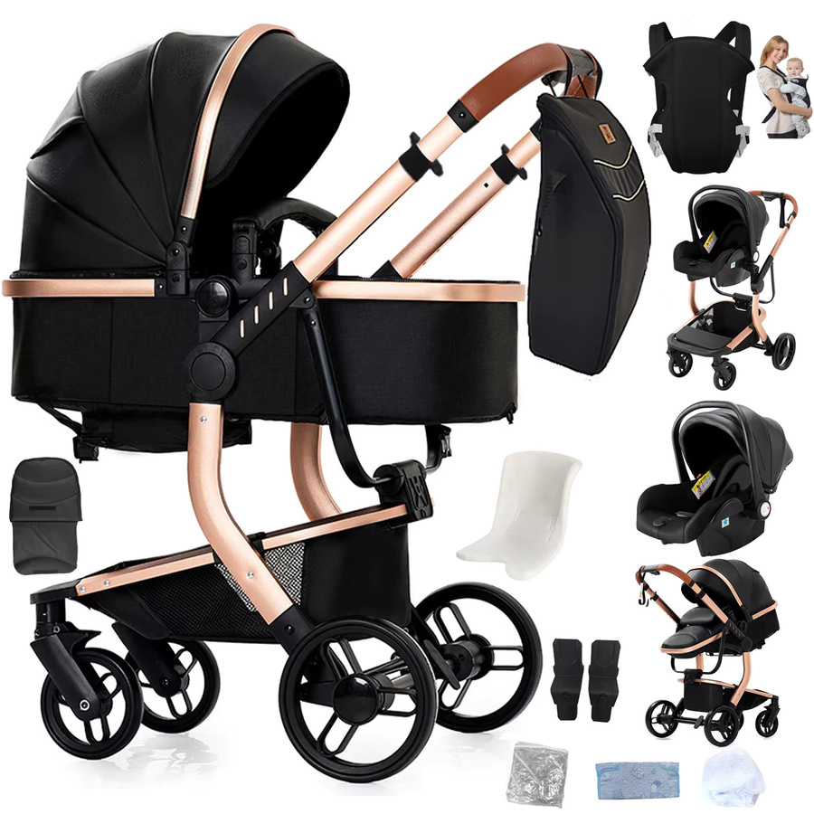 Magic ZC 3-in-1 Baby-Reisesystem mit Autositz und faltbarem Kinderwagen in Schwarz - Bild 8