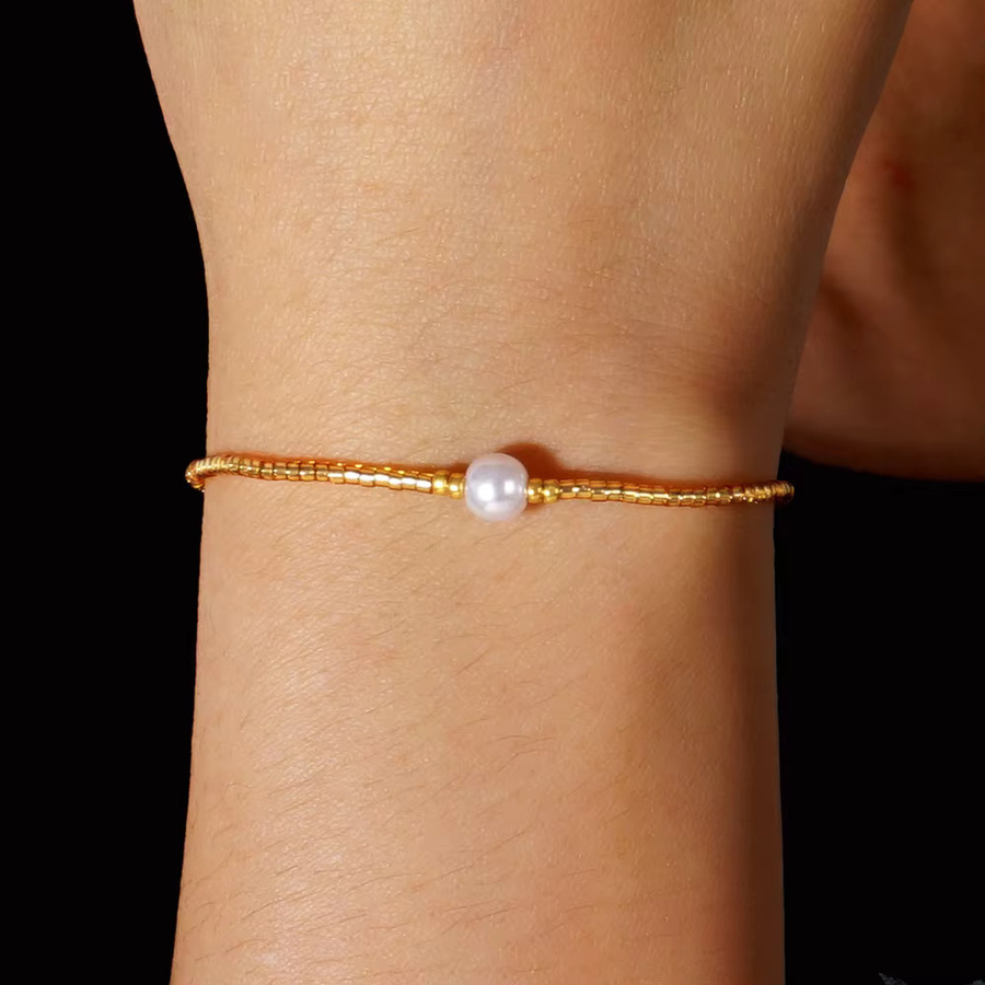 Go2Boho Armband, Perle, Gold, Unisex - Bild 2