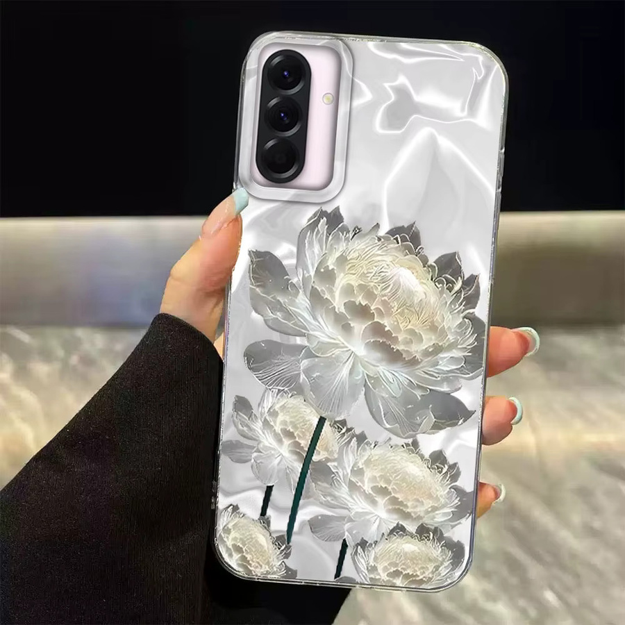 FunYudas Handyhülle mit Lotusblumen-Design im koreanischen Stil für Samsung Galaxy A-Serie, transparent - Bild 1