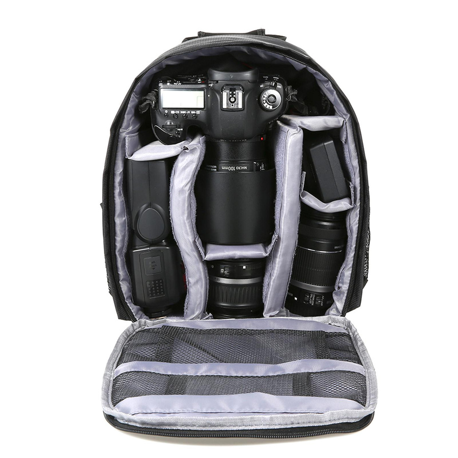 TOMTOP JMS Kamerarucksack für DSLR und Video Kamera, wasserabweisend und atmungsaktiv, grau - Bild 2