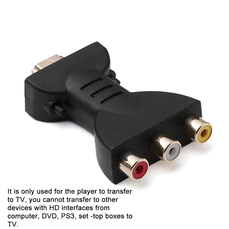 HDMI zu 3RCA Audio Video Konverter Adapter in Schwarz für PC, Projektor und Tablet - Bild 2