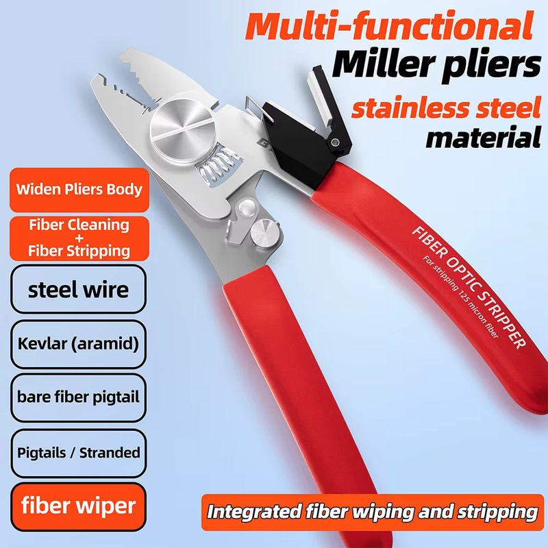 BYXGD 6-in-1 Glasfaser-Abisolierzange aus Edelstahl als multifunktionale Miller-Zange und Reinigungszange für 2-3mm, Φ125-250μm und Φ600-900μm - Bild 2