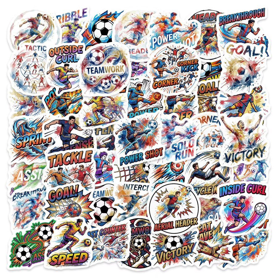GOGOTU Fußball-Match Graffiti-Aufkleber, 50-teiliges Set, multicolour - Bild 2