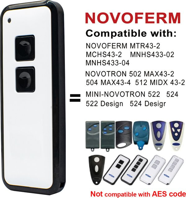 Novoferm Novotron Fernbedienung für Garagentoröffner 433MHz Rolling Code in Weiß - Bild 1