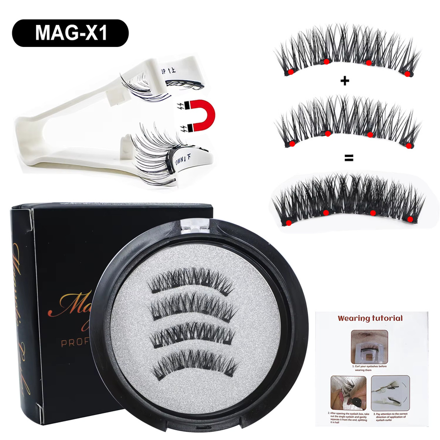 RED SIREN Magnetische Wimpern mit Applikator, Set, klares Band - Bild 4