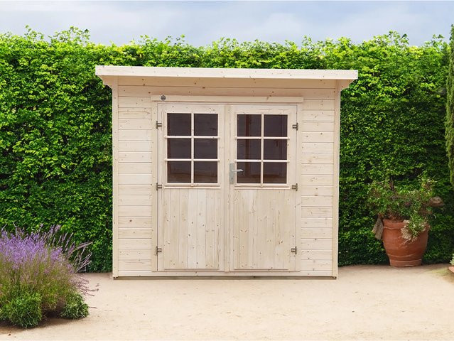 Weka Holz-Gartenhaus Taro A Natur mit Pultdach, B/T: 235 x 240 cm - Bild 1