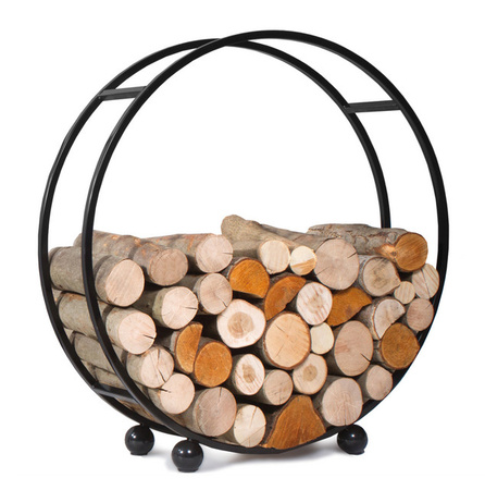 Intergard Kaminholzregal Daisy Holzlagerung aus Stahl, schwarz, Durchmesser: 80 cm