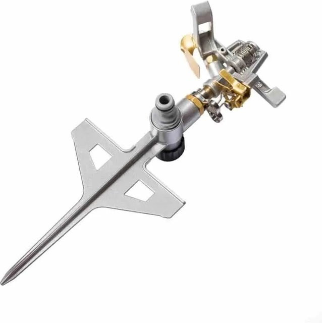 Boni-shop Teilkreisregner Gartensprenger aus Metall mit Erdspiess in Silber - Bild 1