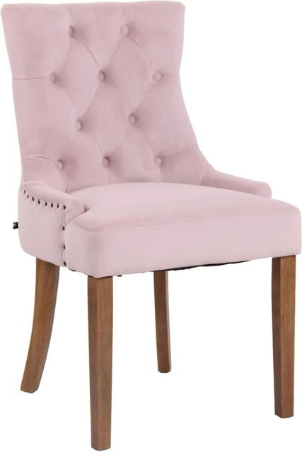 DELUKE Esszimmerstuhl HILON aus Samt in Pink, B/T/H: 55 x 58 x 92 cm - Bild 1