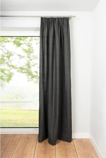 Ondeco Schlaufenschal Chalet Blickdichter Vorhang für Wohn- und Schlafzimmer, Farbe: Anthrazit, B/H: 135 x 300 cm - Bild 1