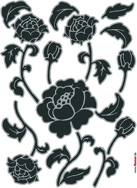 KOMAR Dekosticker Tiffany Blumen bunt B/H: 50 x 70 cm - Bild 1