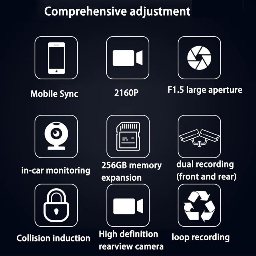 ZJCGO Dashcam Set für BYD Yuan Up Atto 2 S1 Pro 2024-2026 mit 4K UHD Front- und Heckkamera, WLAN und Loop-Aufnahme, Schwarz - Bild 3