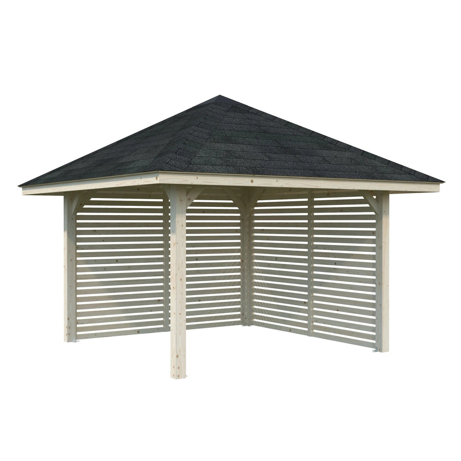 PALMAKO Pavillon Bianca Set 102 aus Fichtenholz in Braun, B/T/H: 300 x 300 x 319 cm, transparent tauchgrundiert - Bild 3