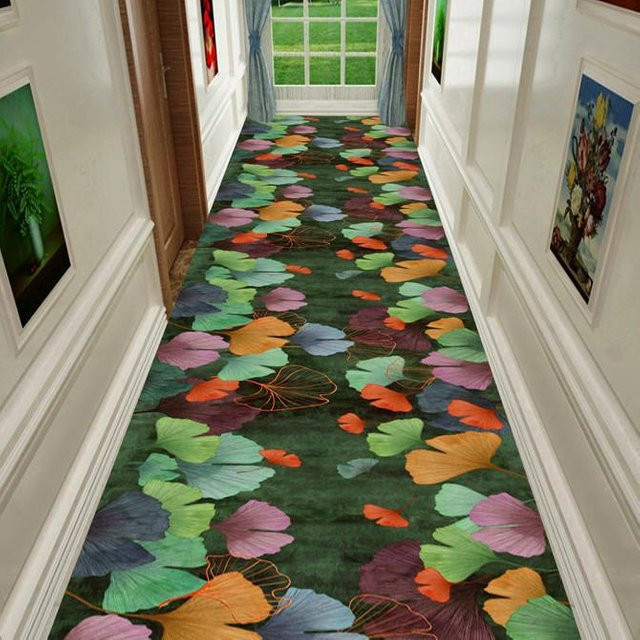 Super Six Europäischer langer Flurteppich mit geometrischem Design, rutschfest und waschbar, Mehrfarbig, B: 90 cm, L: 400 cm - Bild 1