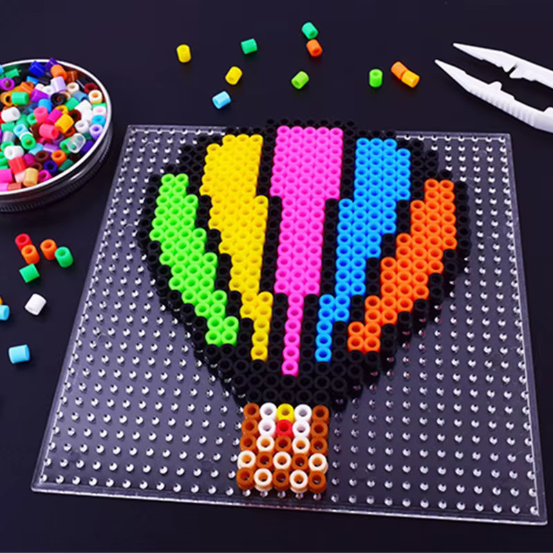 4 Stück Bügelperlen Bügelplatten, Quadratisch, Transparent, DIY-Material Vorlage - Bild 5