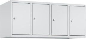 C+P Aufsatzschrank 7035/7035 in Grau mit 4 Abteilen, Zylinderschloss und Soft-Anschlag, B/T/H: 50 x 50 x 120 cm - Bild 1