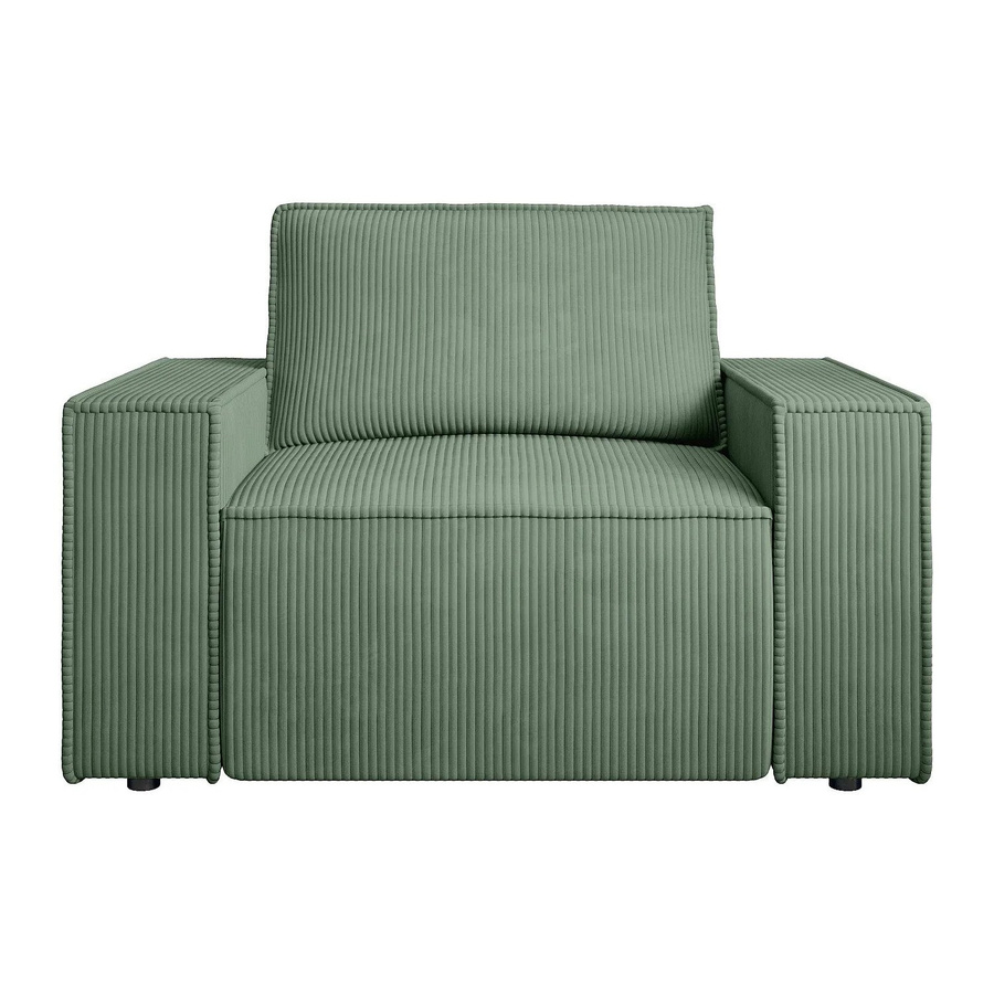 Vente-unique Sessel Amelia mit gerader Rückenlehne und Armlehnen in Grün, Breite: 120 cm - Bild 2