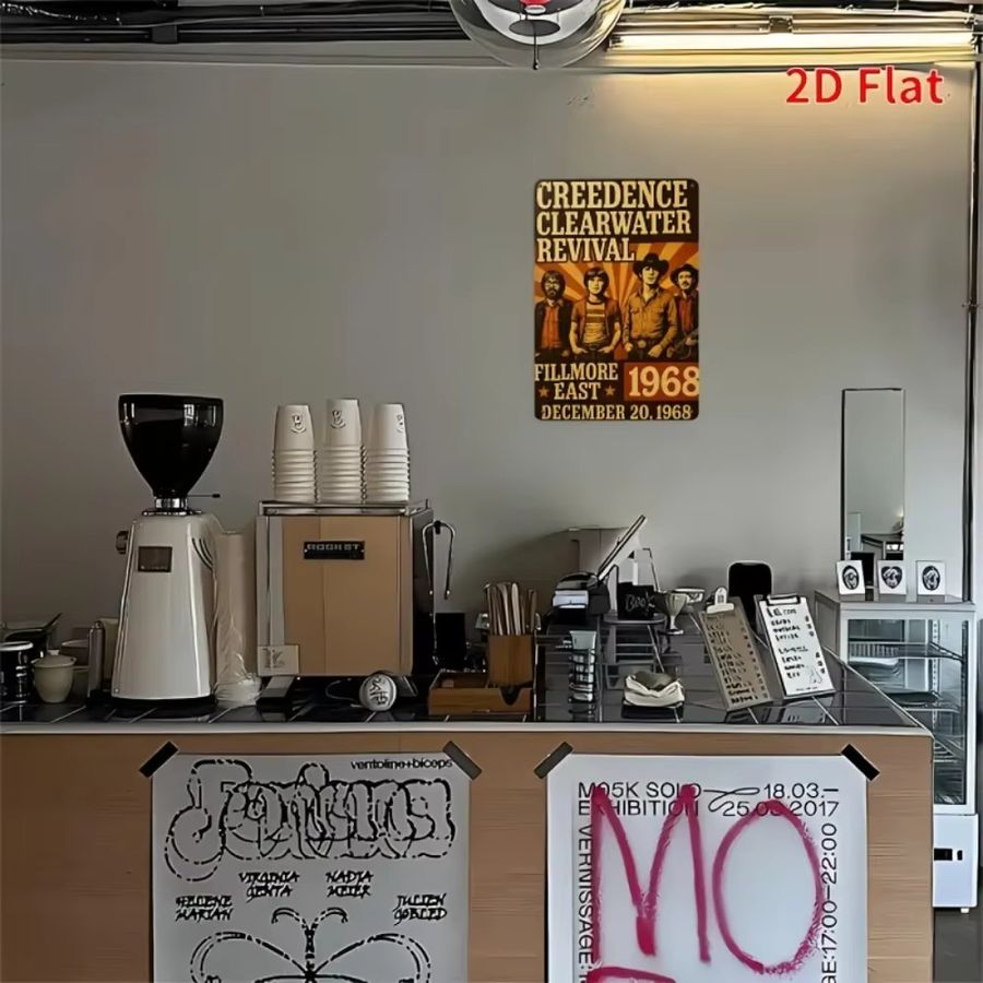 CCRRetroRockSign Vintage Metallwandkunst Creedence Clearwater Revival Eisenschild, Höhe: 30 cm, Breite: 20 cm - Bild 3