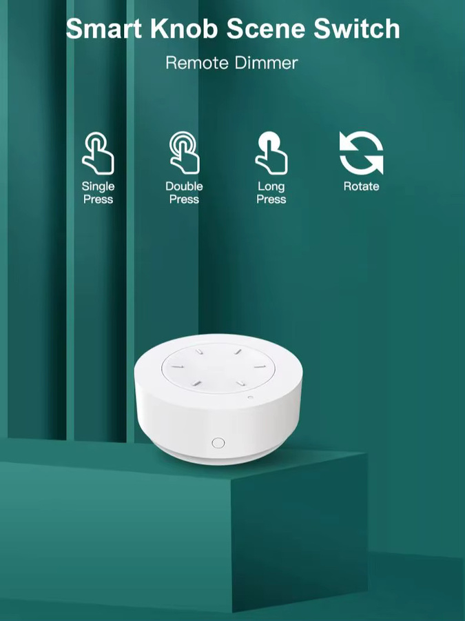 HIMOJO ZigBee Smart Knob Dimmer, abnehmbarer kabelloser Szenenknopf zur Lichtautomatisierung für Tuya Smart, Beige/Weiß - Bild 5