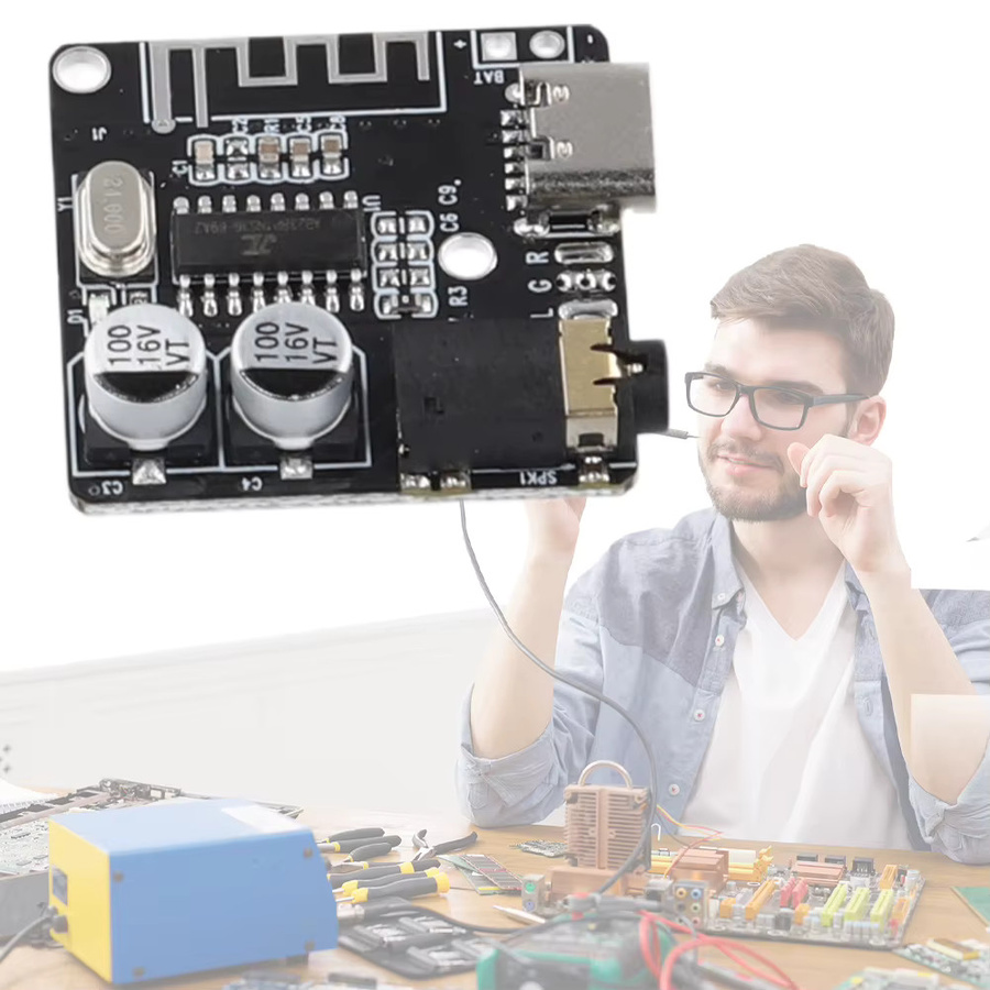 ALLOET Bluetooth 5.0 Audio-Empfängerplatine, MP3-Verlustfreier Decoder, kabelloses Stereo-Musikmodul in Schwarz - Bild 4