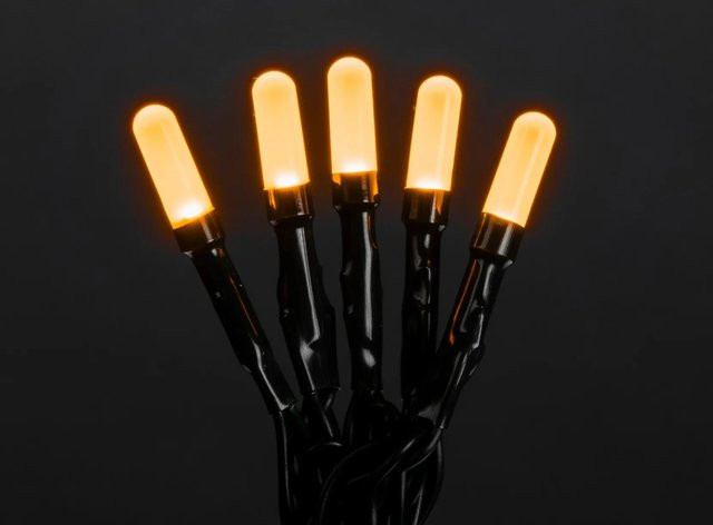Konstsmide Micro LED-Lichterkette Slim Frosted mit 100 warmweißen LEDs in Grün und Schwarz (30 V) - Bild 1