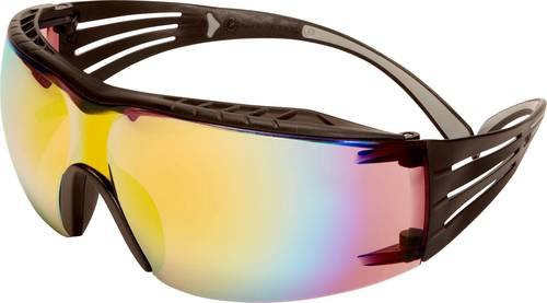 3M SecureFit SF416XAS-BLK Schutzbrille mit Antibeschlag-Schutz, verspiegelt, Grau/Schwarz - Bild 1
