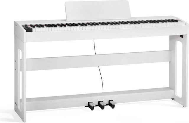 Buying Solutions MB Digitalpiano mit 88 gewichteten Tasten in Weiß inklusive Möbelständer, Bluetooth und Dreifachpedal - Bild 1