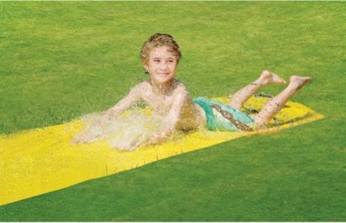 Splash und Fun Wasserrutsche aus Kunststoff in Gelb, Länge: 600 cm, Breite: 80 cm - Bild 2